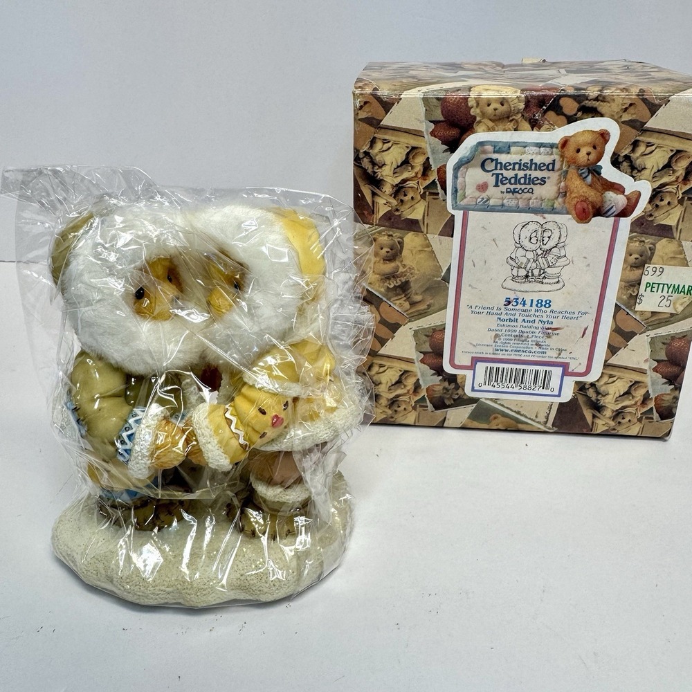 Cherished Teddies Eskimo Bear figurine Norbit and Nyla 1999 Vintage NEW